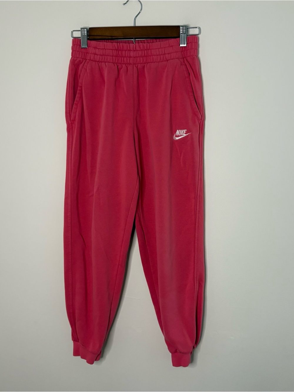 Nike Girls Large Pink Sweatpants Drawstring Cozy Fall Jogger Sporty